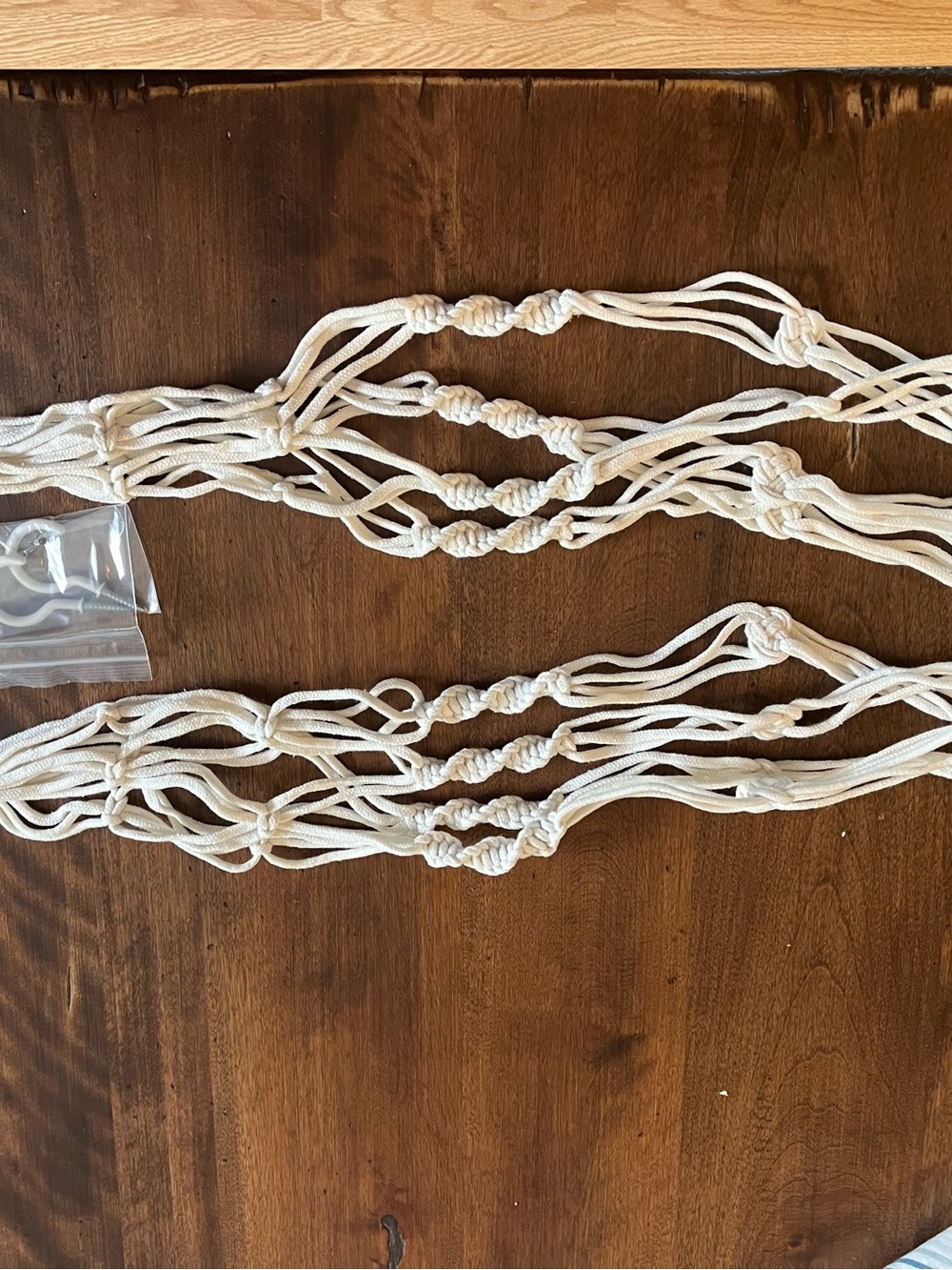 Macramé Plant Hanger Pair in Cream